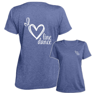 I Heart Line Dance Ladies Heather Scoop Neck Tee